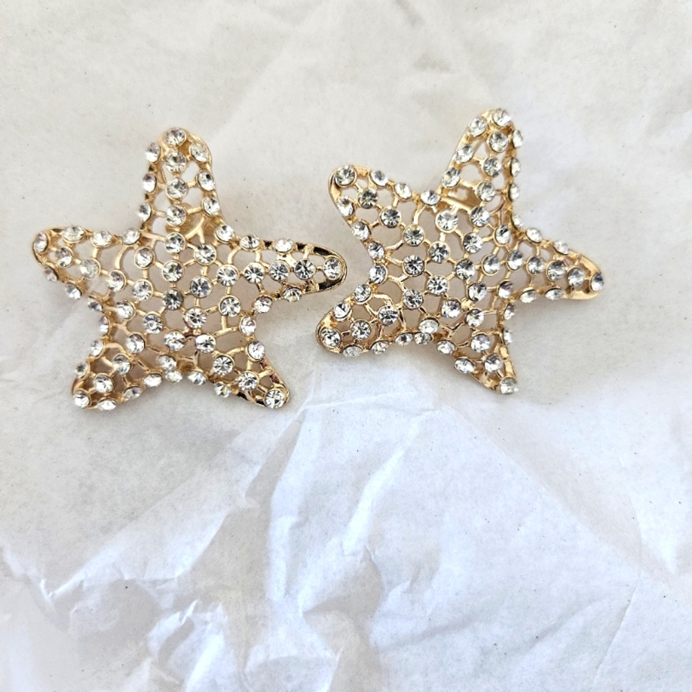 Starfish cubic zirconia  earrings